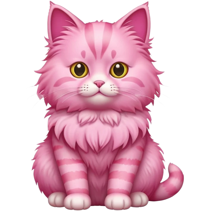 pink cat sitting full body emoji