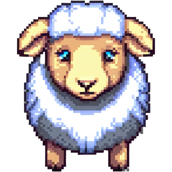 square Minecraft sheep emoji