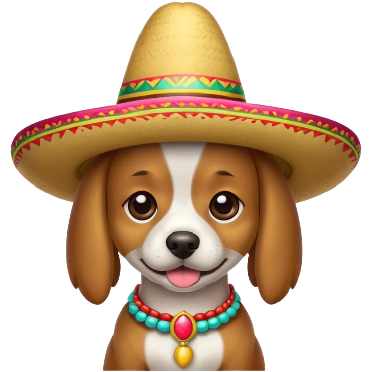 Dog wearing a sombrero emoji