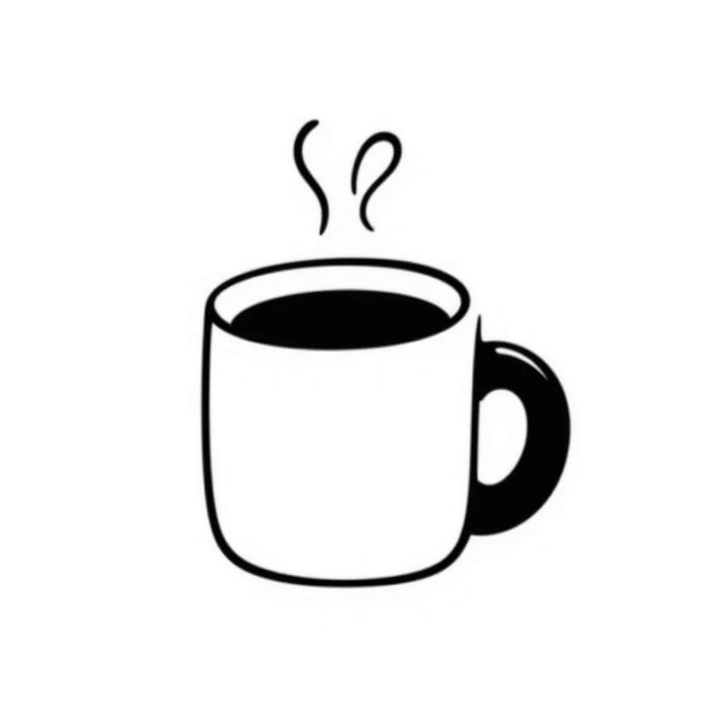 coffee cup, hand drawn doodle style emoji