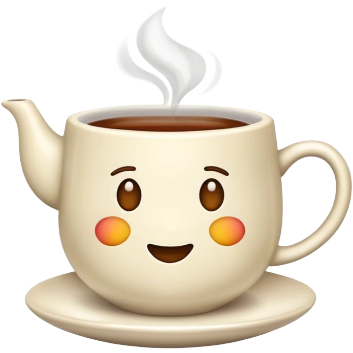 Emoji with cup of tea emoji
