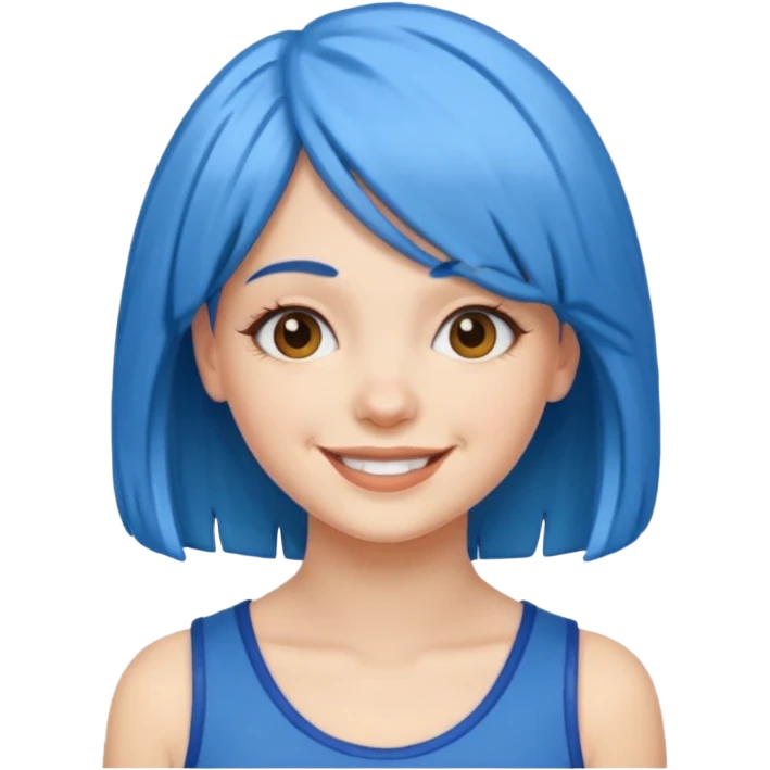 blue hair wig white girl emoji