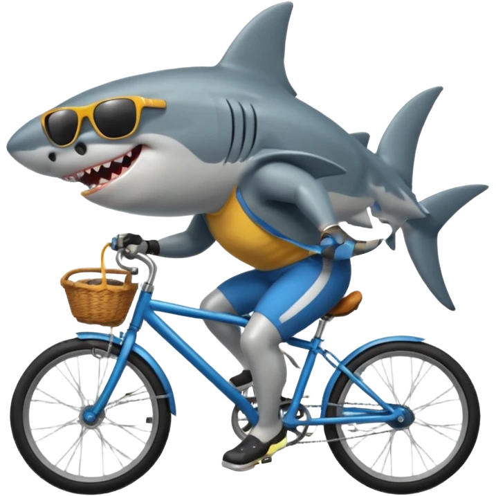 Shark riding a bike emoji