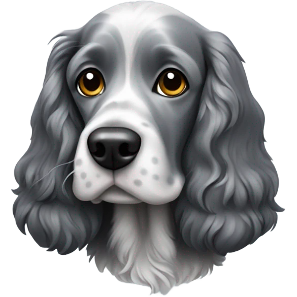 Grey and black working cocker spaniel  emoji