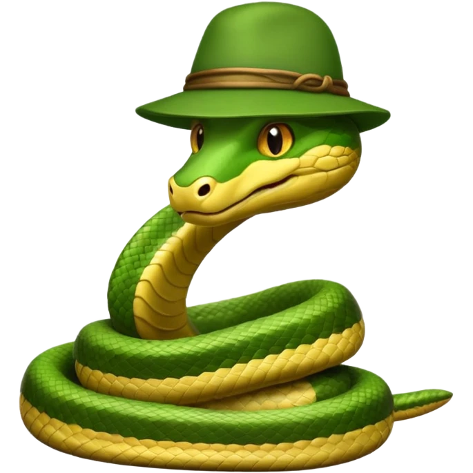 snake wearing a green hat emoji