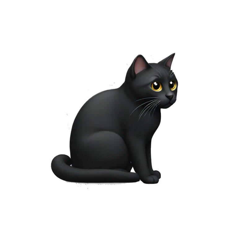 GATO NEGRO CON BLANCO  emoji