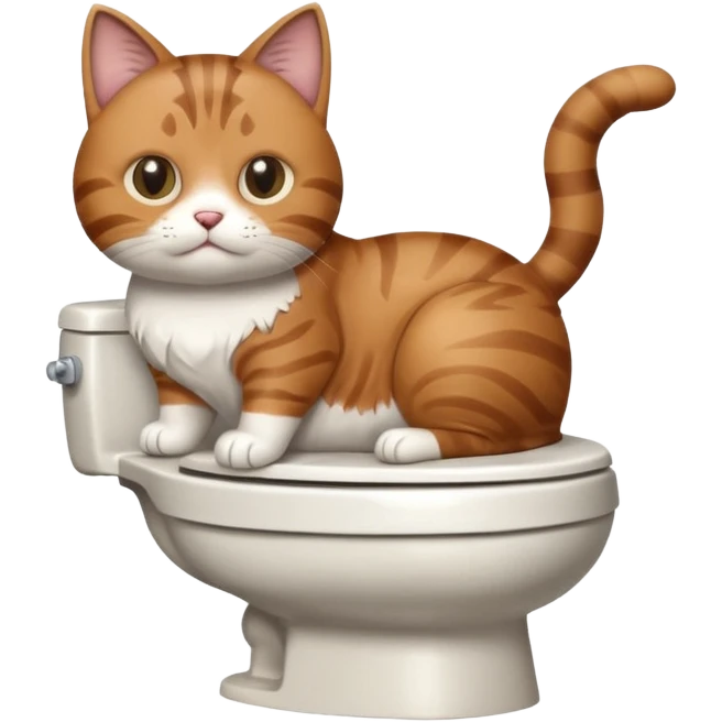 Cat pooping in toilet emoji