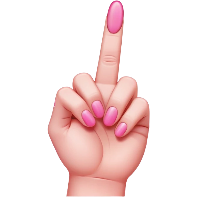 pink middle finger emoji