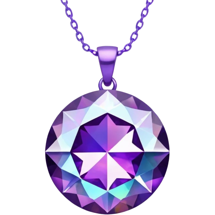 Purple Holographic Round Diamond Pendant emoji