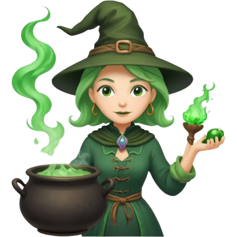 green witch cooking potion emoji