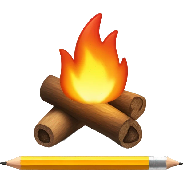 campfire with pencils as the fire wo emoji