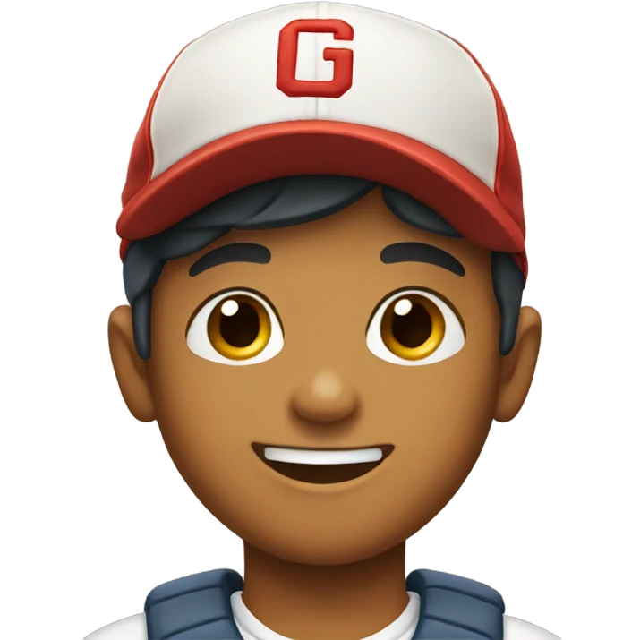 smiling boy in baseball cap emoji