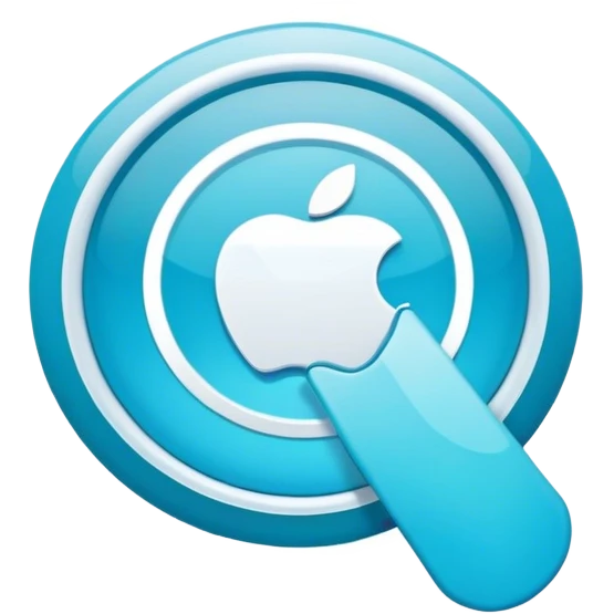 Mobile app icon like xcode/testflight style for dev build of app, to learning english.
with blue and cyan tints and white lines like in xcode icon. emoji