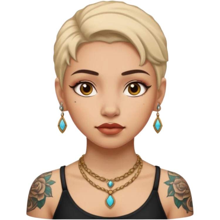 ancient girl Tattooed, not wearing necklace emoji