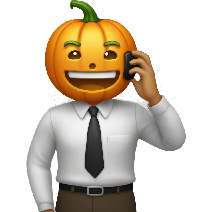 pumpkin making a call emoji