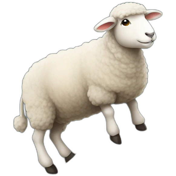 A sheep climbing a rock emoji