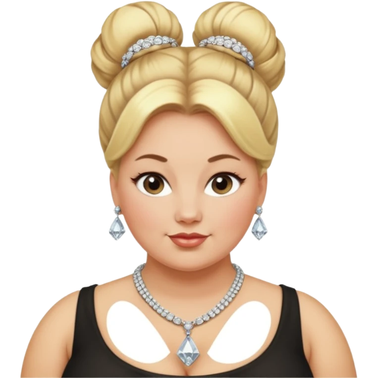 very fat beautiful rich blonde bun haired woman emoji