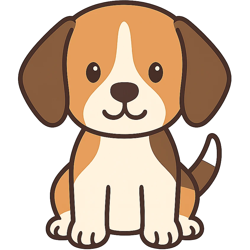 cute flat toon beagle vector emoji