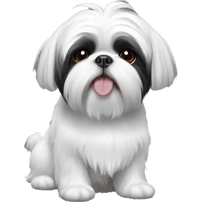 black and white shih tzu emoji