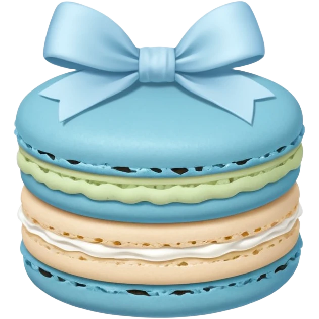 sage blue macaron with white bow emoji