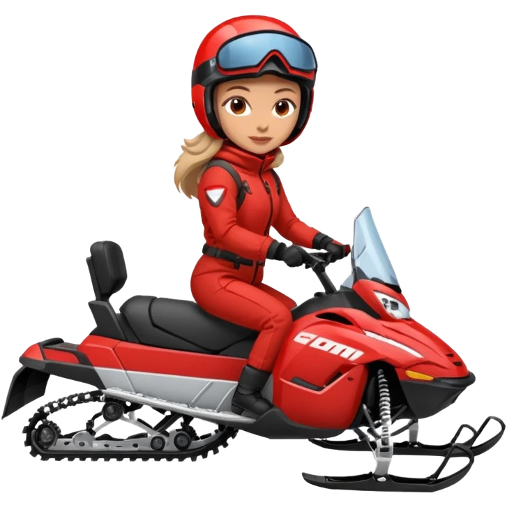 Woman on snowmobile emoji