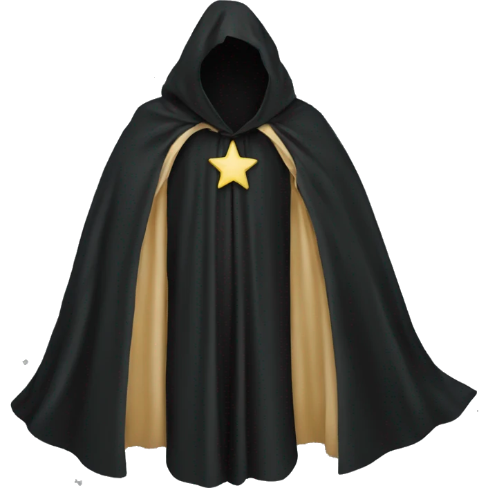 black cloak, stars on cloak, clothing emoji