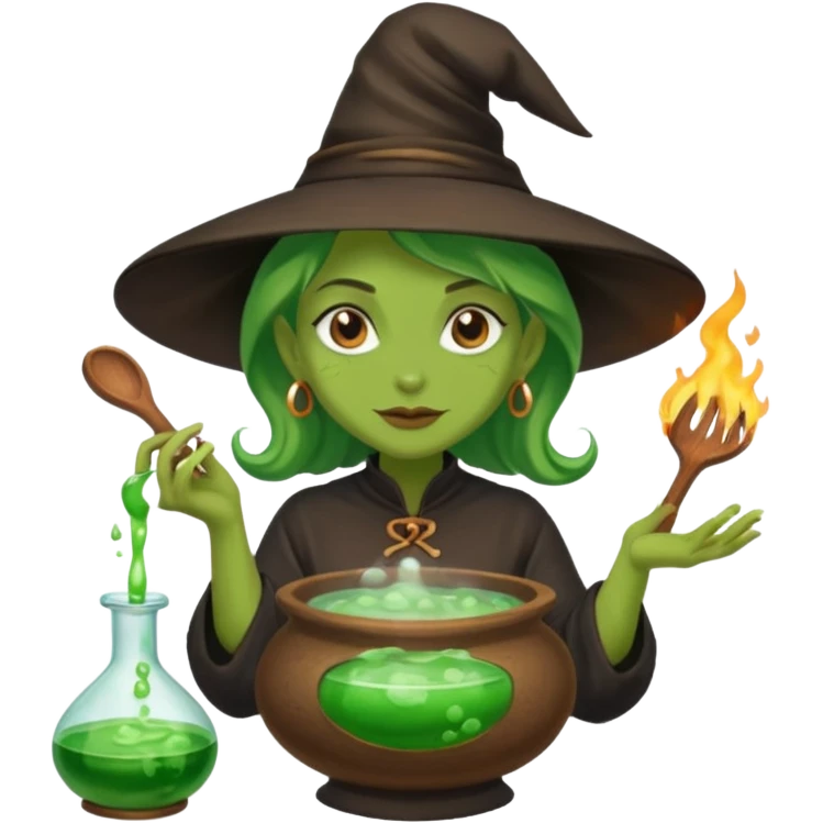 green witch cooking potion emoji