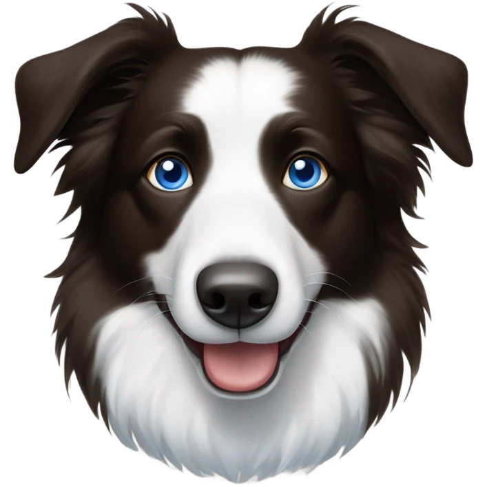 Border collie with one blue eye and with one brown eye emoji
