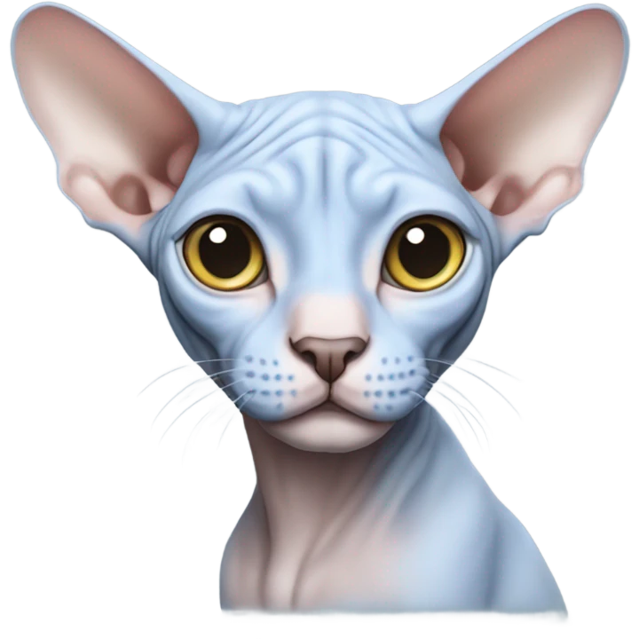Sphynx Full Body blue eyes emoji