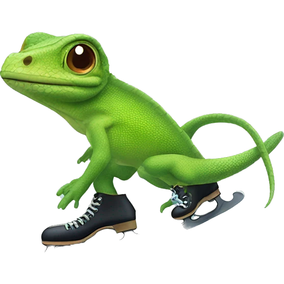 lizard on ice skates emoji
