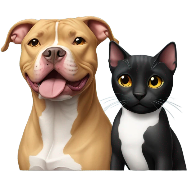 Pit bull and black cat emoji