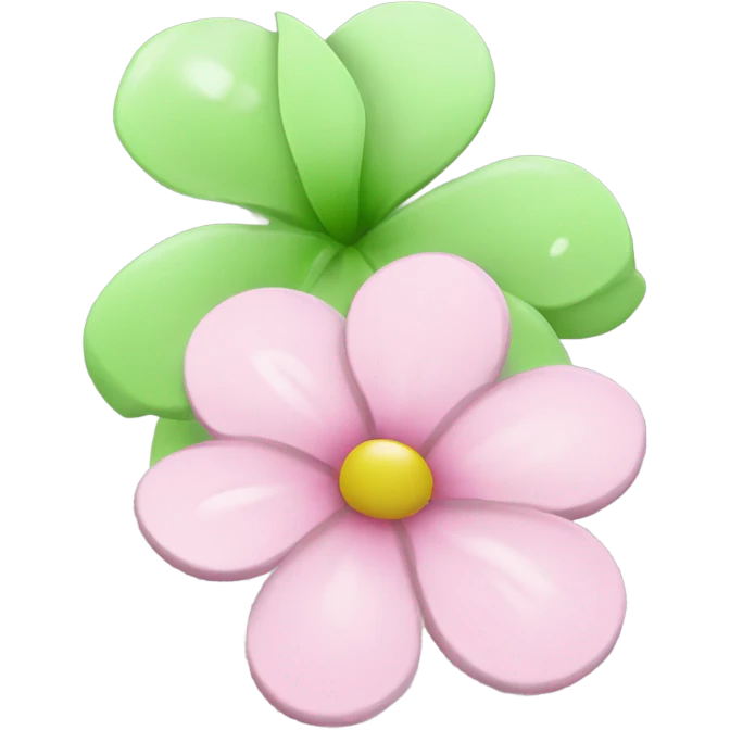 light pink and light green flower with rain emoji