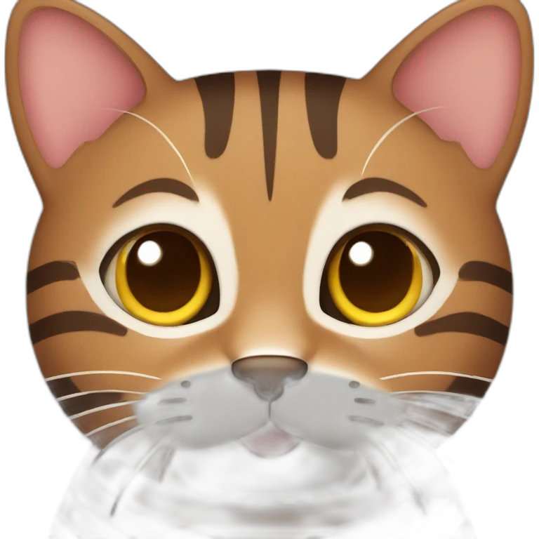 cute brown cat with stripes emoji