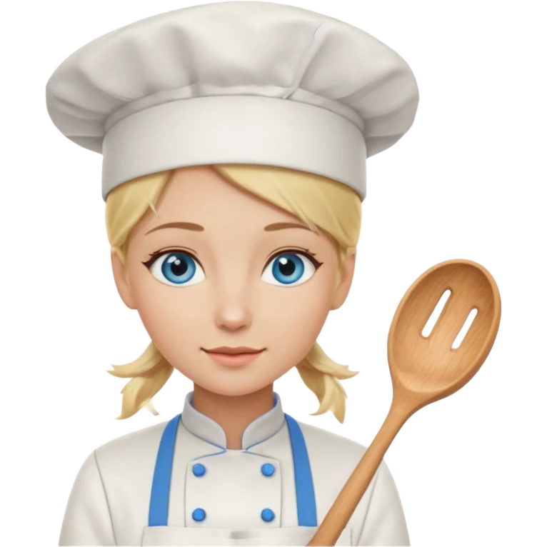 Blonde blue eyed female chef emoji