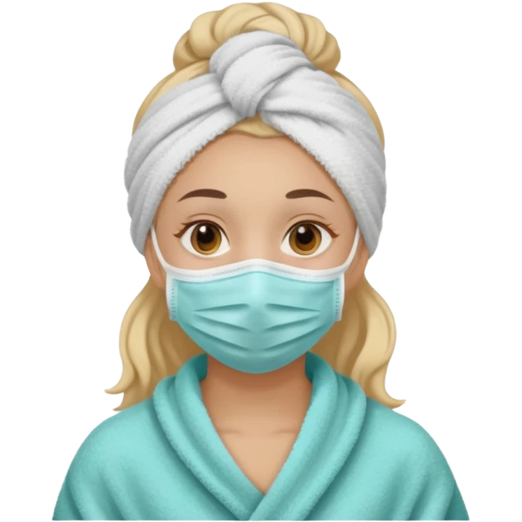 Face cleanser girl with mask and towel on her hair emoji