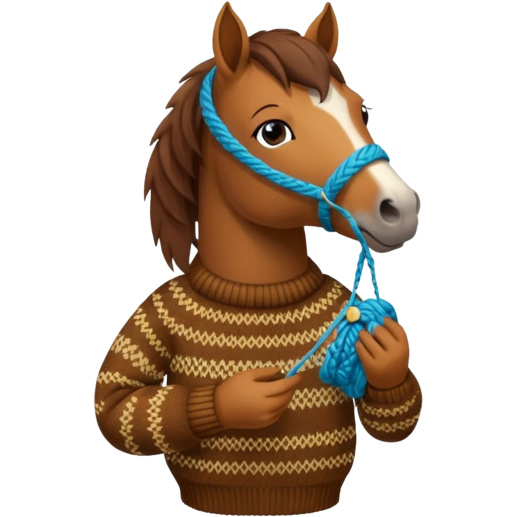 horse doing knitting emoji