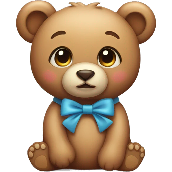 Cute bear wearing a bow emoji