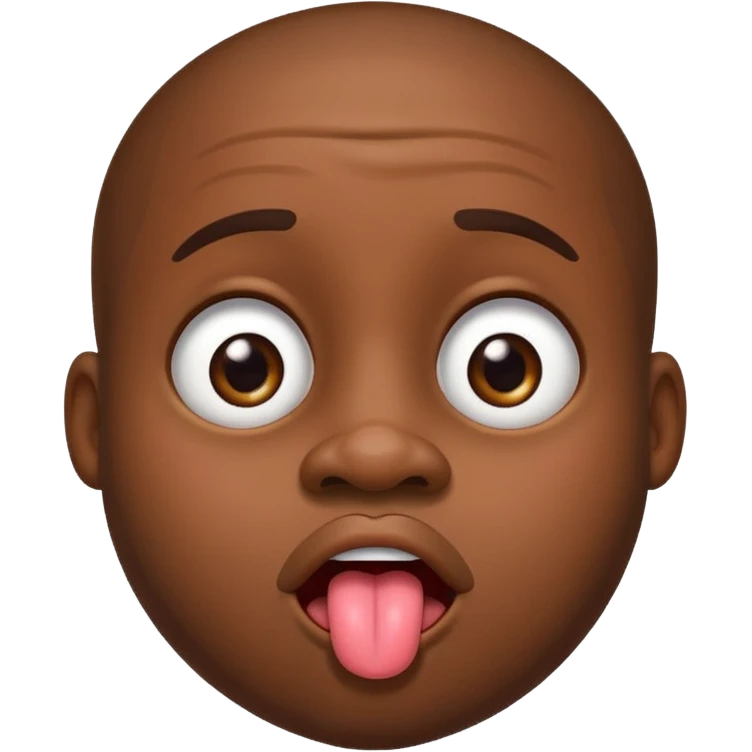 Cute big black man with tongue out and big eyes emoji