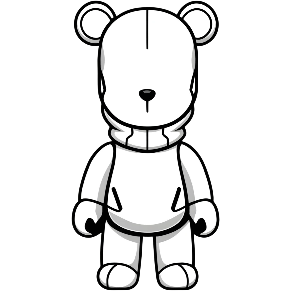 cute bearbrick collectible toy wearing a balaclava emoji