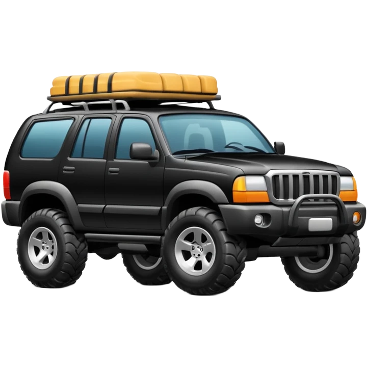 An SUV that has muscles emoji
