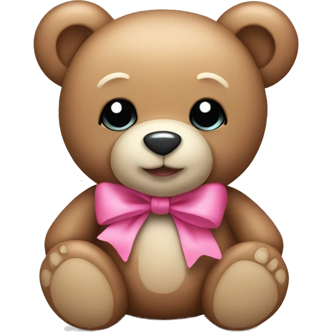Teddy bear with pink bow emoji