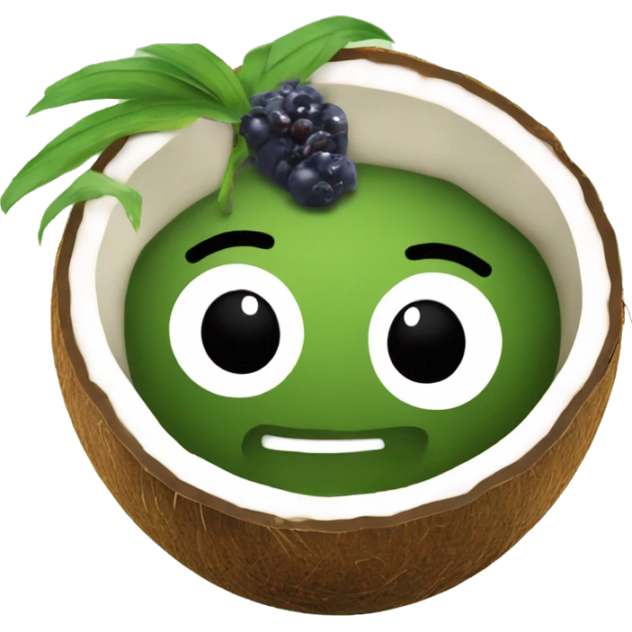 Açai bowl in a coconut shell emoji