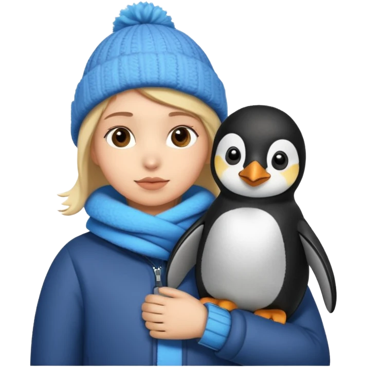 Winter penguin lying on Akashi Seijūrō’s shoulder with Akashi wearing winter clothes emoji