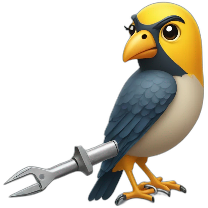 bird holding screwdriver emoji