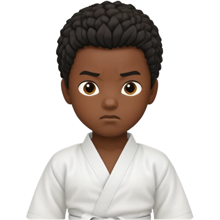 karate boy, black skin, african hair style emoji