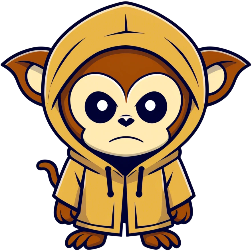 Jedi monkey mad with hood emoji