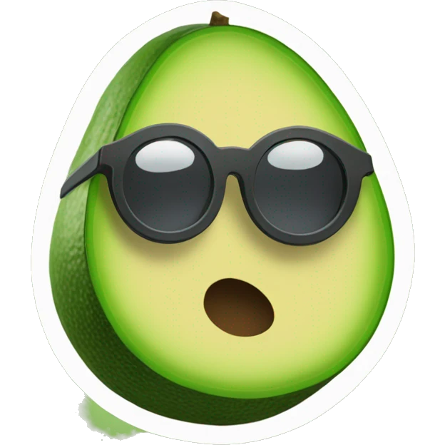 avocado with circular glasses emoji
