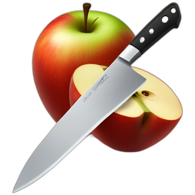 knife cutting an apple emoji