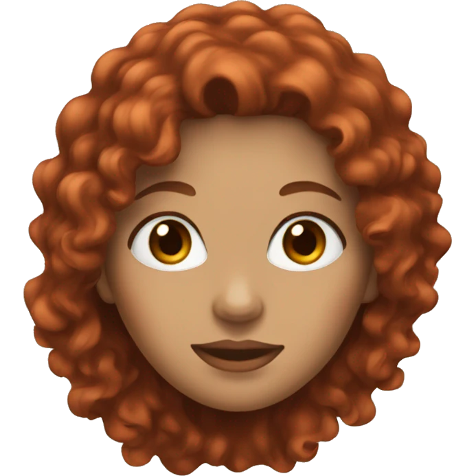 avatar of a woman with long red wavy/curly hair and brown eyes  emoji
