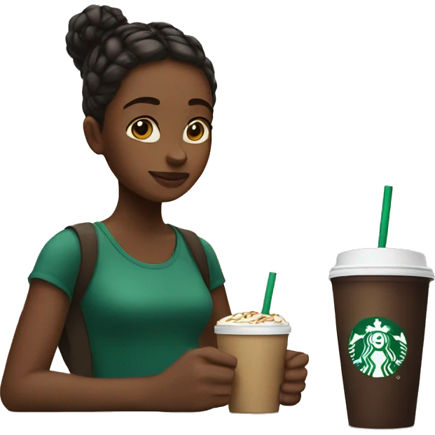 Girl with a Starbucks  emoji